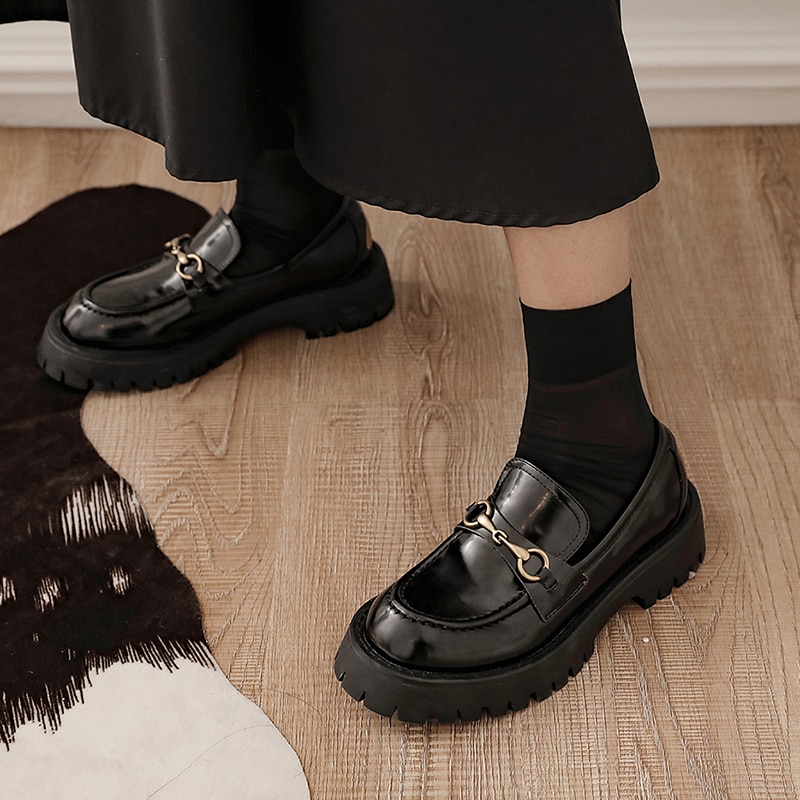 Female Loafers Flat Platform Women Shoes Size35-40 Casual Slip-on Round Toe Solid Black Ladies Shoes For Women лоферы женские