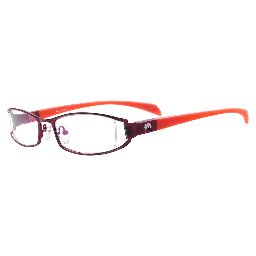 Montura de gafas de Metal Rectangular, montura completa para prescripción de miopía, lentes graduables de lectura para mujer: Rojo