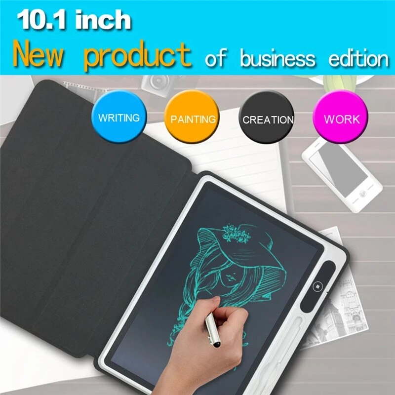 10.1 Inch LCD Writing Tablet Smart Business Electronic Small Blackboard Drawing Board with Protective Case
