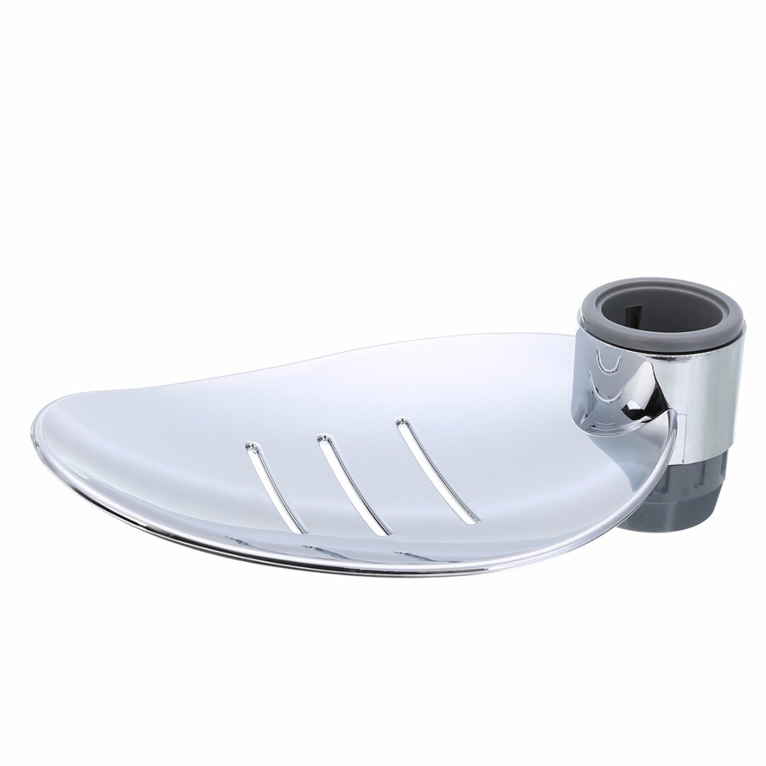 Bladform krom sæbeholder badeværelse bruser sæbeskål holder bakke riser rail diameter 25mm majitr