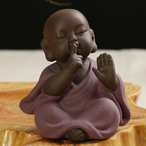 Auténtico Yixing té de arcilla púrpura mascota Kungfu juego de té accesorios hechos a mano encantador té monje mascota coche ornamento Zisha decoración artesanía: F