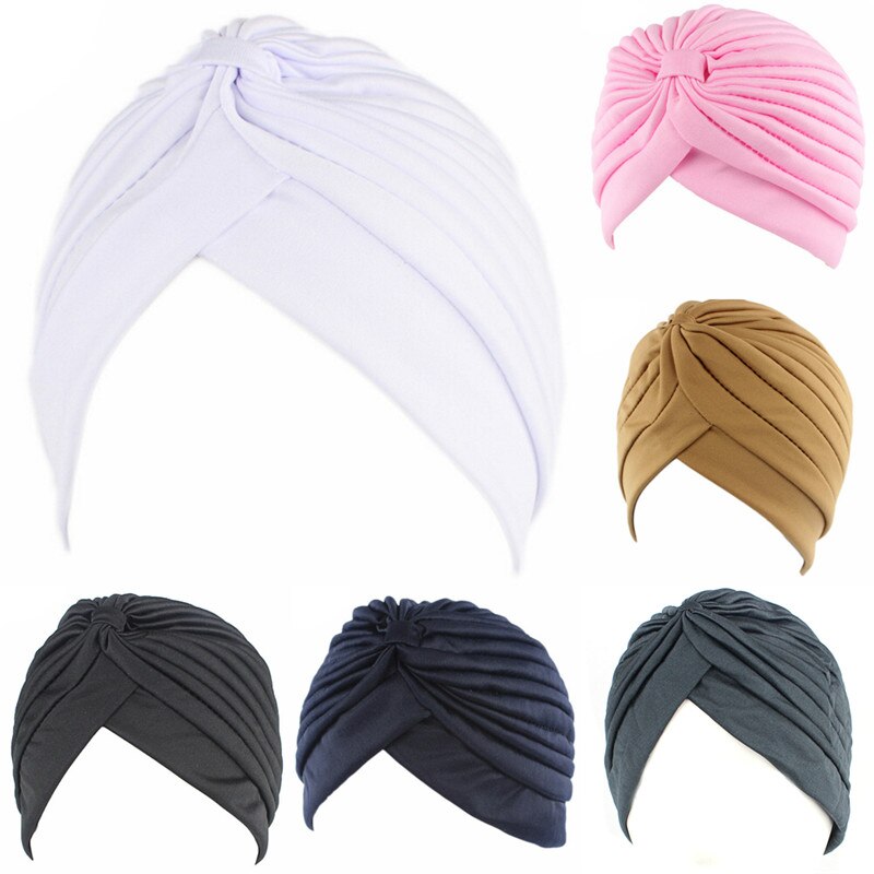 Kvinner elastisk tøyelig beanies hatt bandanas stor sateng panser hijab lokk hatt til musleim kvinners ensfarget muslimsk turban lokk 1 stk