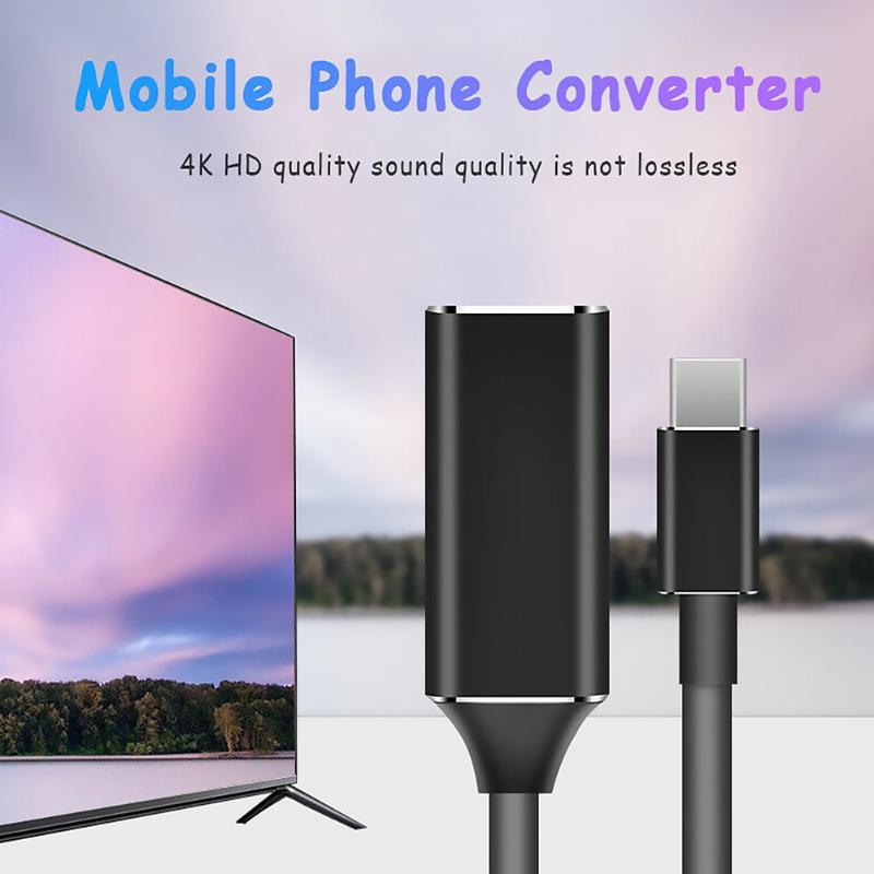 Usb-c hub type-c til hdmi-kompatibel hd tv adapter usb 3.1 4k konverter for pc bærbar digital wire stang