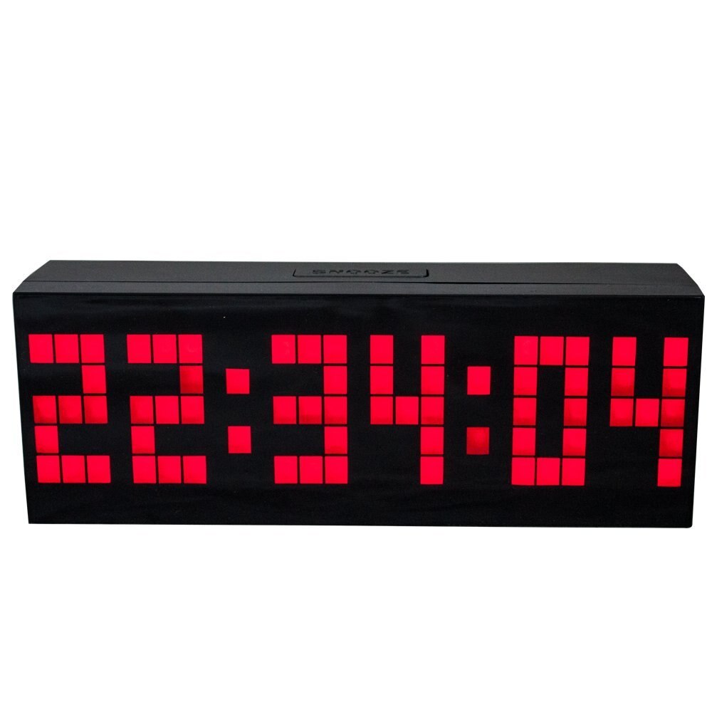 Desktop LED Digital Alarm Clock Wall Clock Large Countdown Timer with Temperature Date for Bedside Living Room Office: Red
