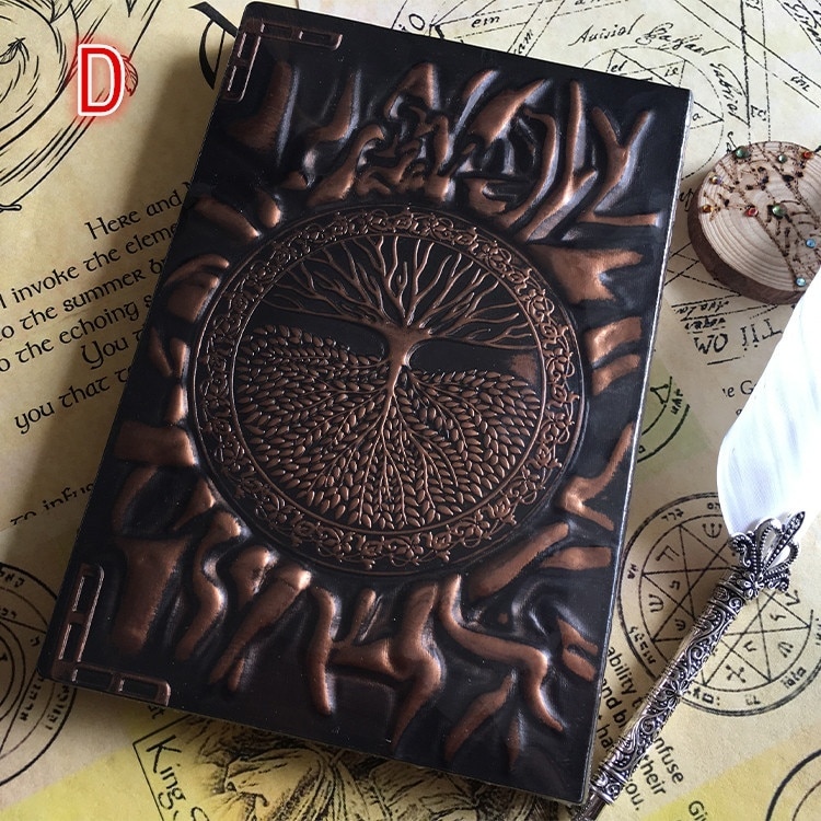 Skyggernes bog magic spell 3d relief cover bog præget retro notesbog-styrede papirer