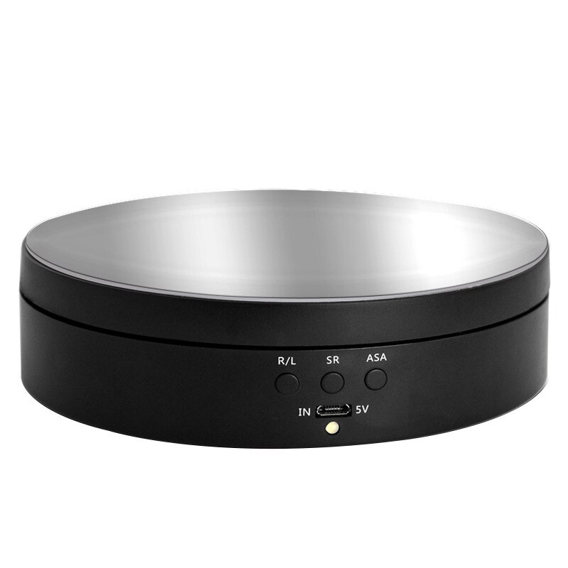 3 Speeds Swivel Plates Electric Rotating Display Stand Mirror 360° Turntable Show Holder Battery for Photography Video Shooting: black