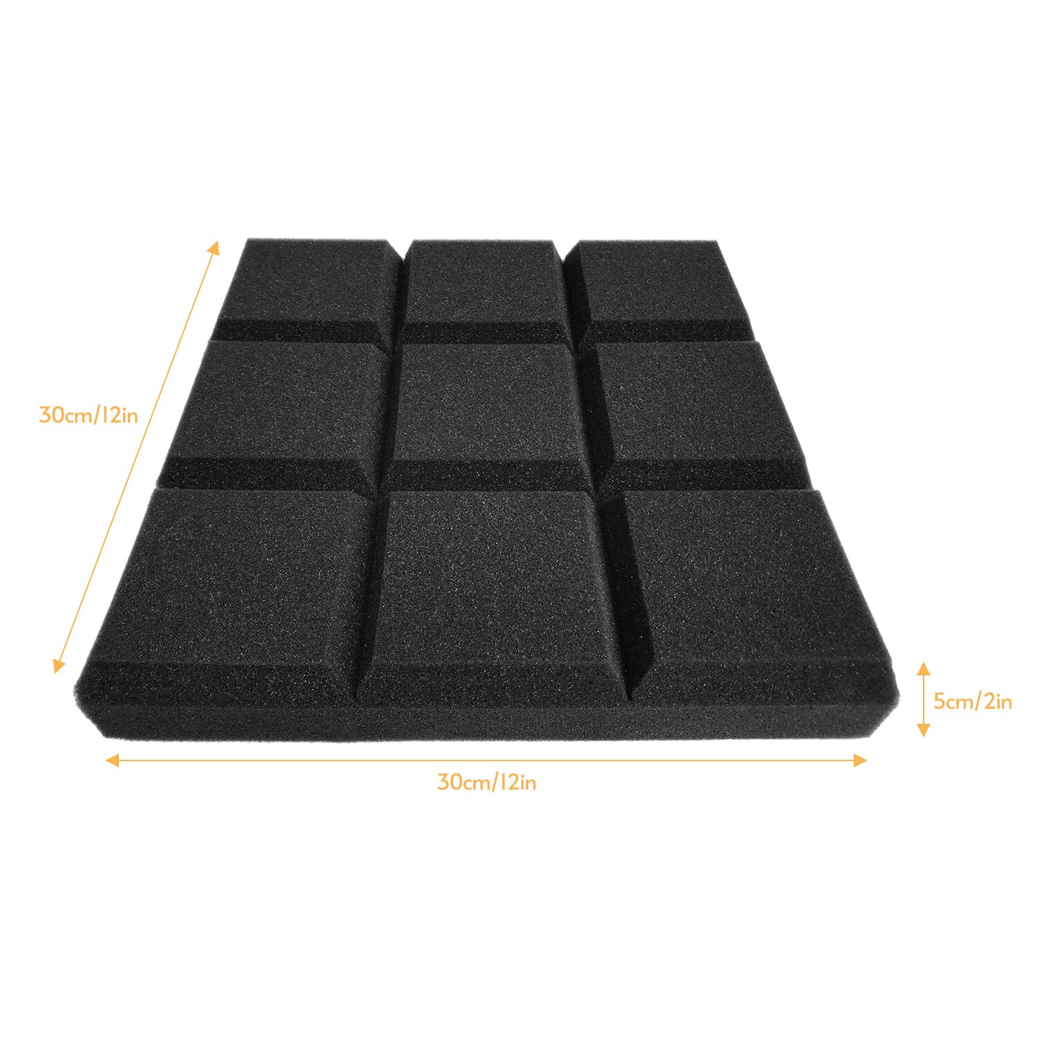 12pcs 12*12*2inch Studio Acoustic Foams Panels Sound Insulation Foam for Studio KTV Broadcast Family Theater