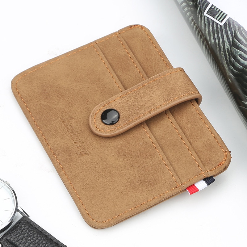 Baellerry – porte-cartes très fin en cuir mat pour hommes, petit porte-cartes de de styliste, Vintage, étui pour cartes de crédit