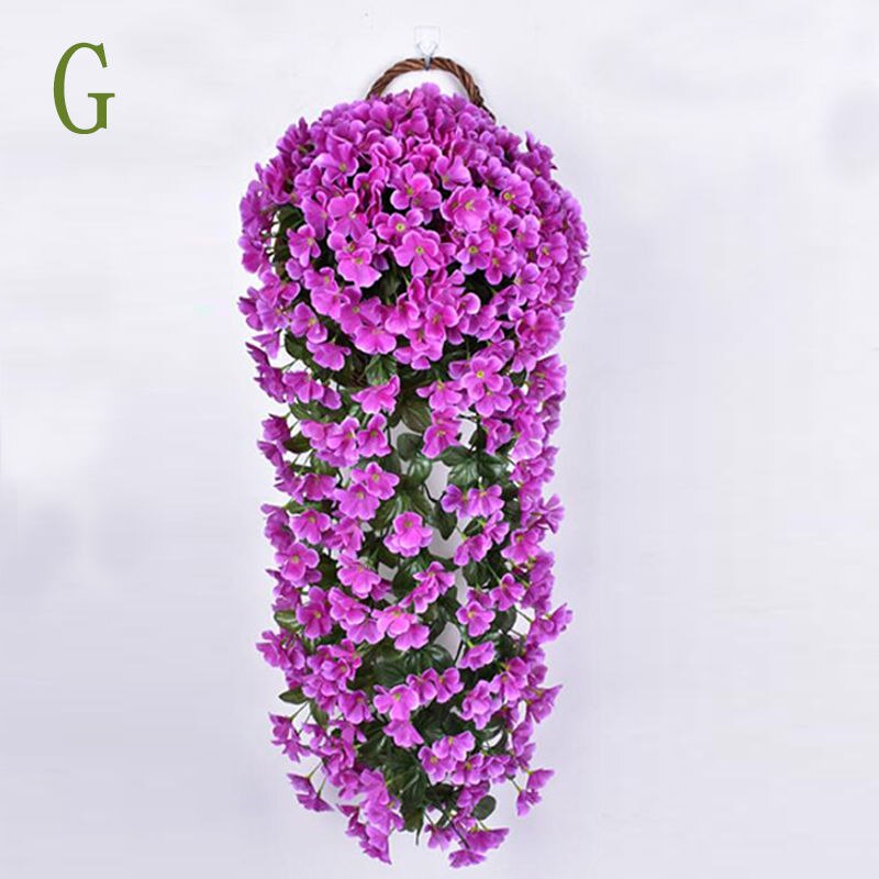 Farverig kunstig silke violet vedbend hænge blomst til krans væghængende plante bryllupsfest hjem have balkon dekoration: G
