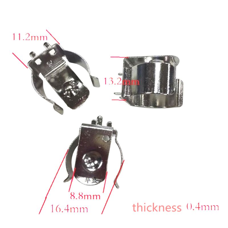 10PCS 18650 Battery Clips Clamp for 18650 CR123A Battery Spring Steel TBH-18650-CLIP01 Accessories