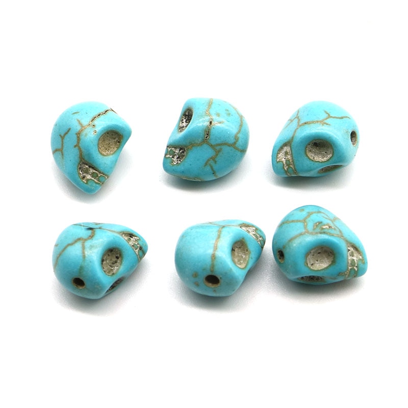 Cuentas de piedra Natural a la de 10MM, cuentas de calavera de howlita, amuleto de cuentas sueltas al por mayor para hacer joyería DIY