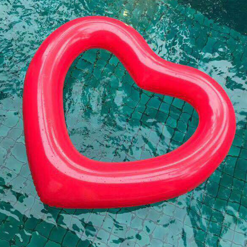 Oppustelige søde hjerte svømningsringe omgange kæmpe pool fest redningskrans svømning madras svømning cirkel