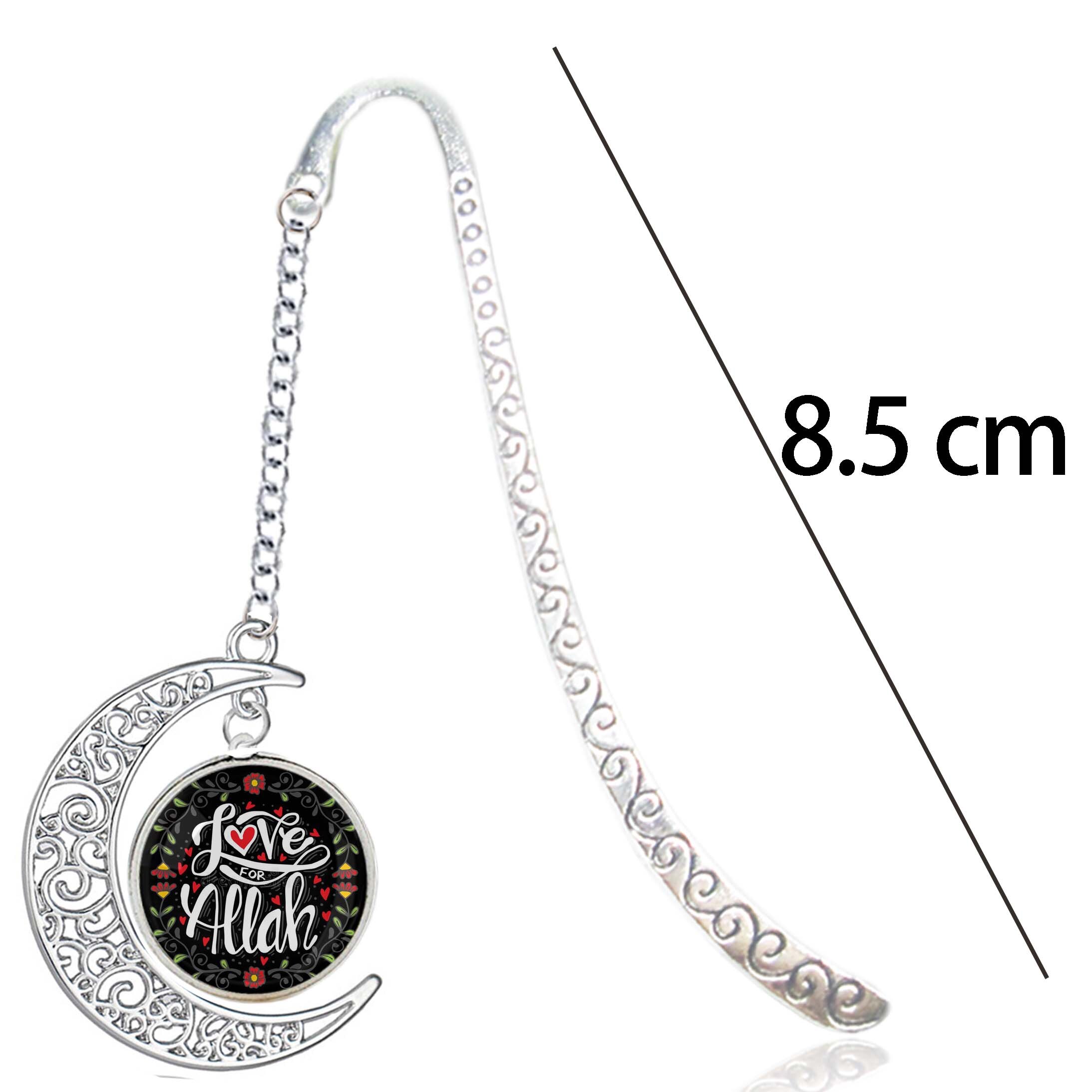 Ik Liefde Allah Moslim Symbool Zilver Allah Half Moon Hanger Koran Muhammad Akbar Libië Metalen Bladwijzers Voor Reading Notebook Boek: 7