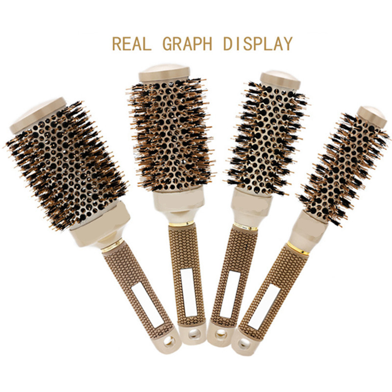 4 Maten Professionele Salon Styling Tools Ronde Haar Kam Kappers Curling Borstels Kam Keramische Ijzer Vat Kam 20 #826: 4pcs