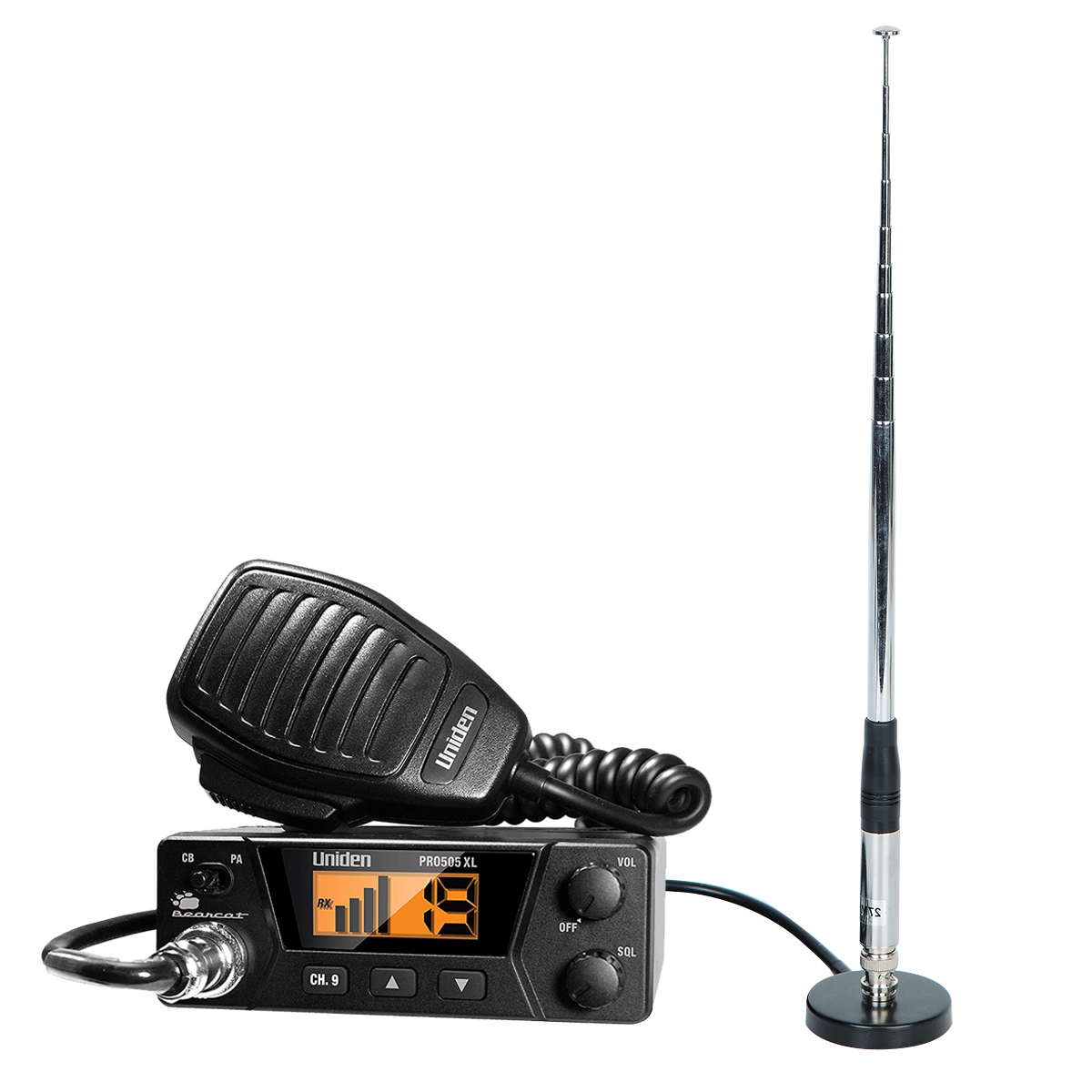 Abbree 27Mhz Bnc Telescopische 23/130Cm Antenne Met PL259 Mannelijke Adapter En Magnetische Basis Voor Cobra Midland uniden Cb Mobiele Radi