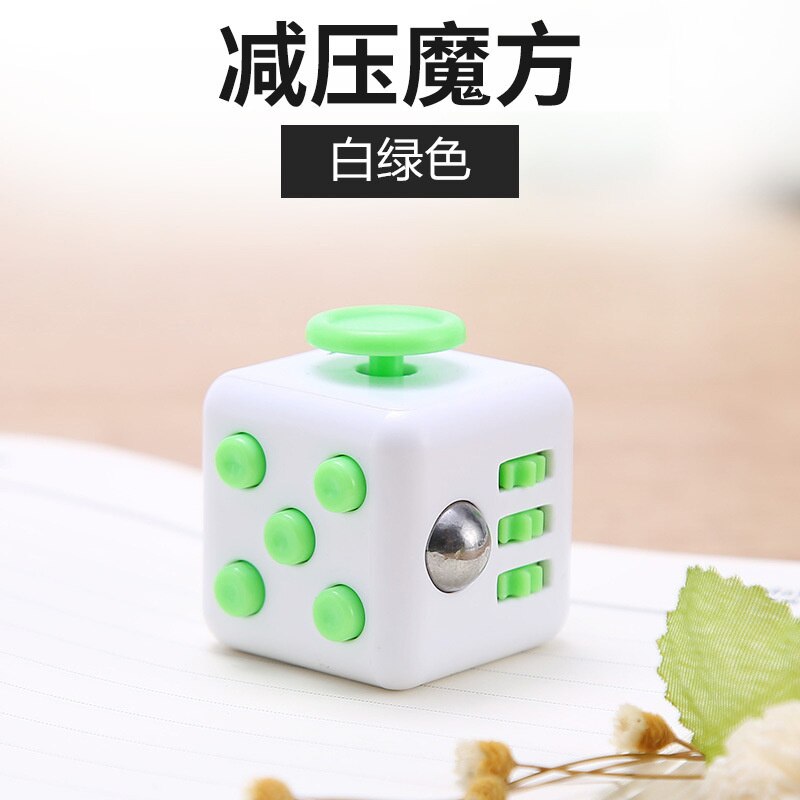 Cubos Antiestrés Para Niños Y Adultos, Juguetes Sensoriales De Descompresión Para Aliviar El Autismo, Juego De Manos: 7 White Green