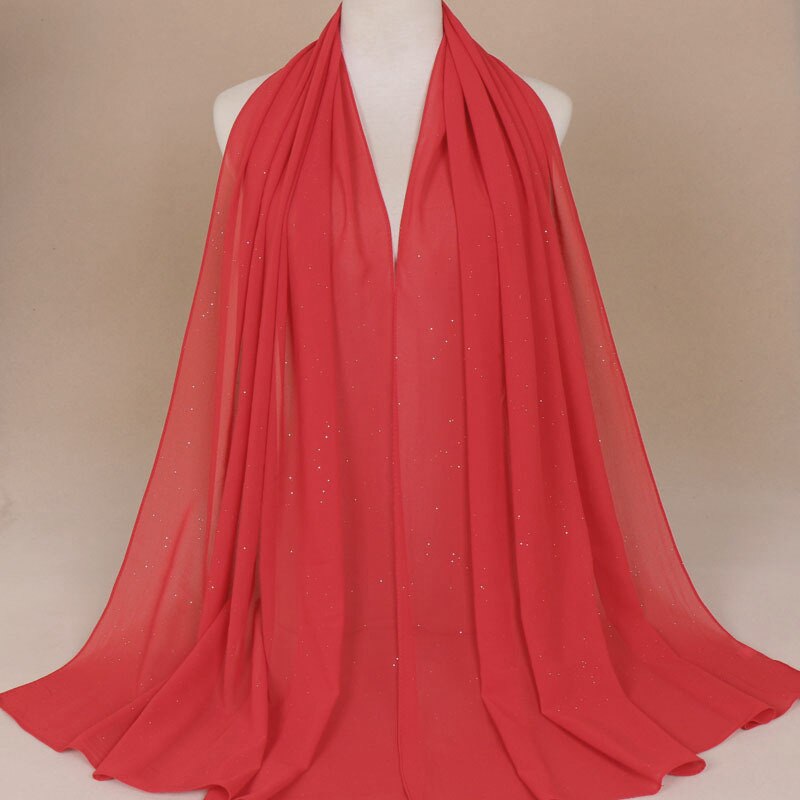 women gold chiffon hijab scarf solid color muslim head shawls and wraps pashmina bandana female foulard ladies hijab stores: 8
