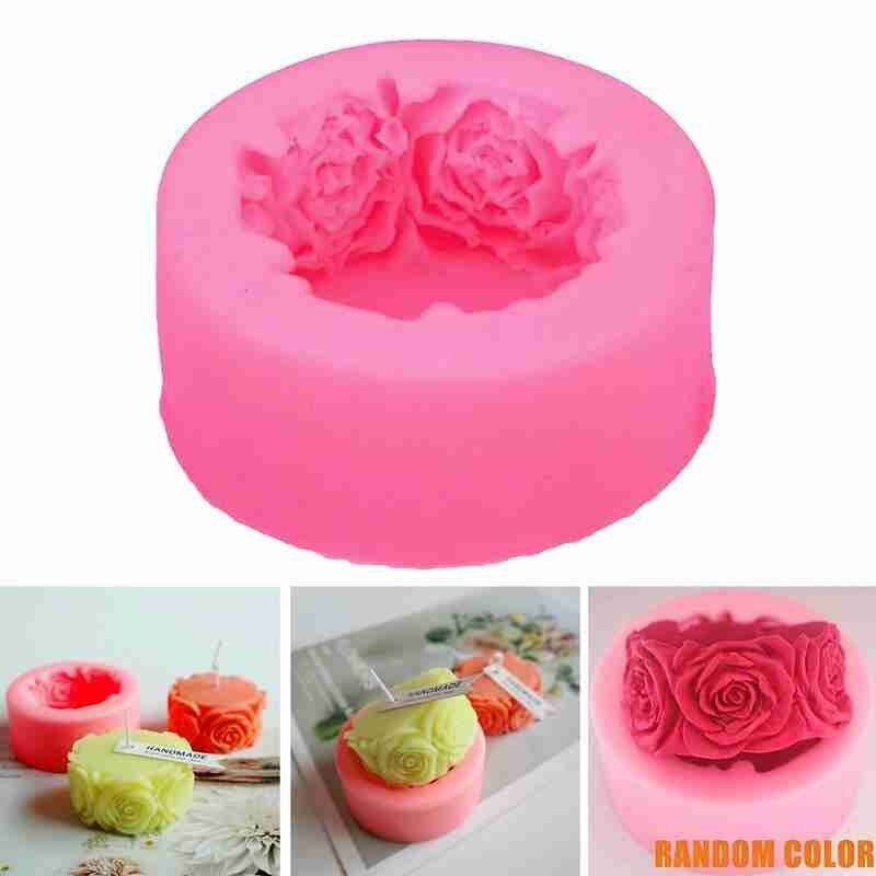 3D Ronde Rose Bloemen Vorm Silicone Zeep Mold Maken Fondant Taart Kaars Mallen Diy Handgemaakte Zeep Mallen Zeep Craft Decoratie