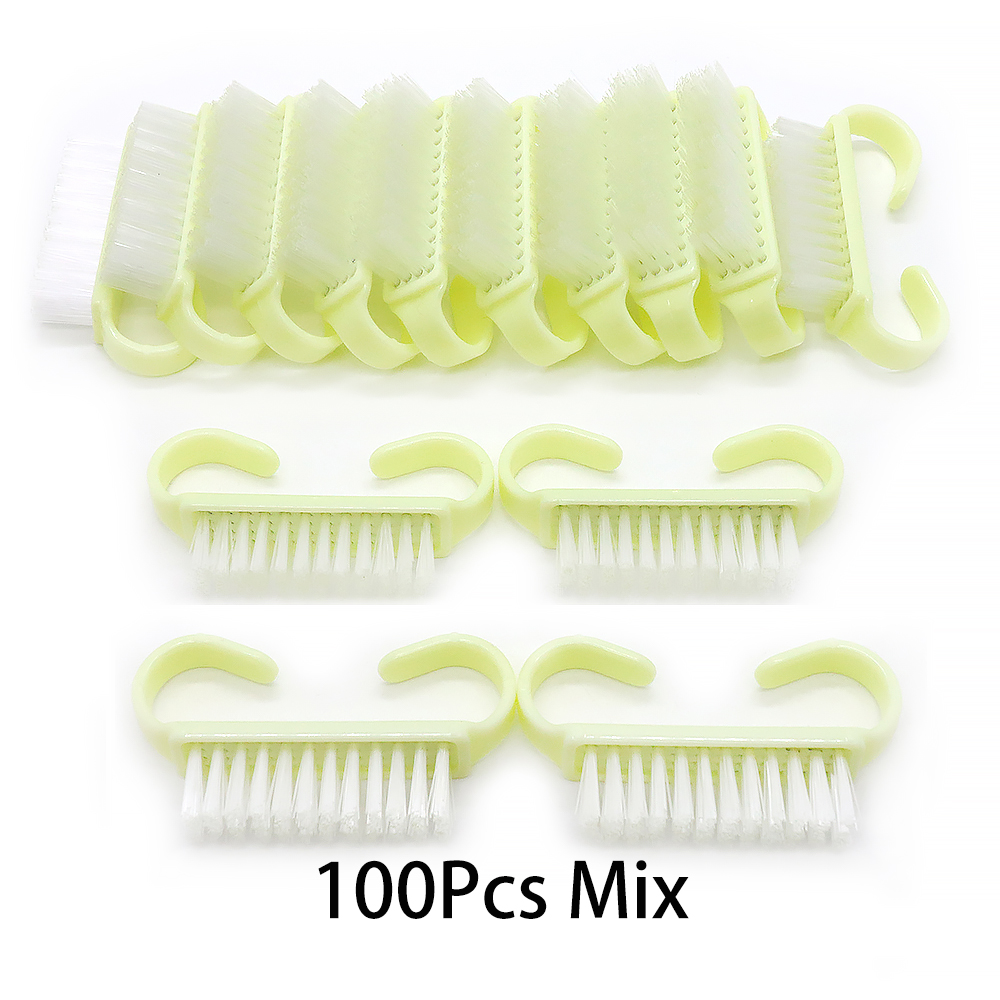 10/20/50/100 Stuks Handgreep Nagelborstel Vingernagel Scrub Schoonmaken Nagelborstels Cleaner Nail scrubber Bulk Voor Mannen Vrouwen JEARLYU: WHITE