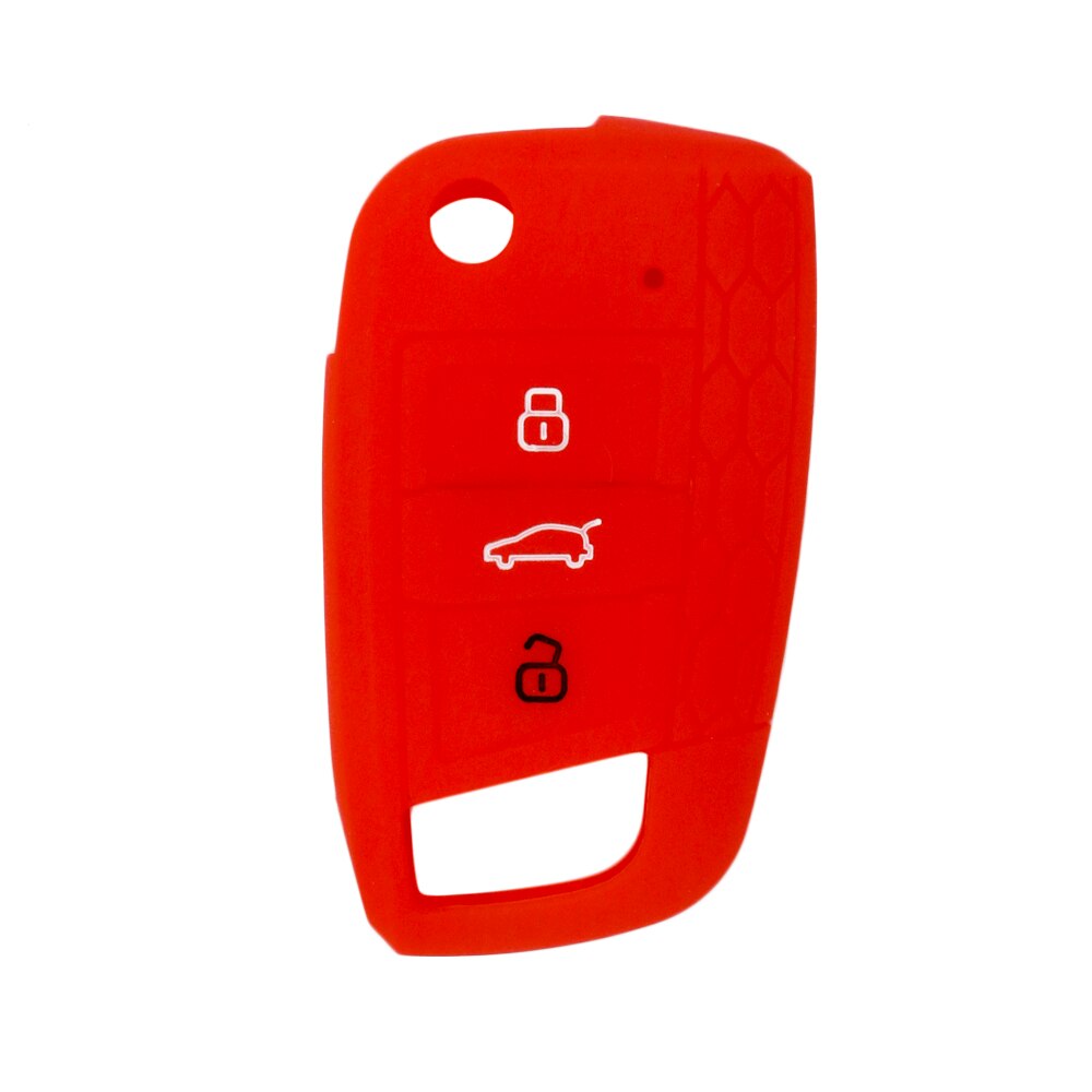 Funda para llave de coche para Volkswagen VW Golf 7 6 MK7 MK2, Polo Tiguan Passat B8 CC para Skoda Octavia A7 Combi SEAT León Ibiza: Púrpura