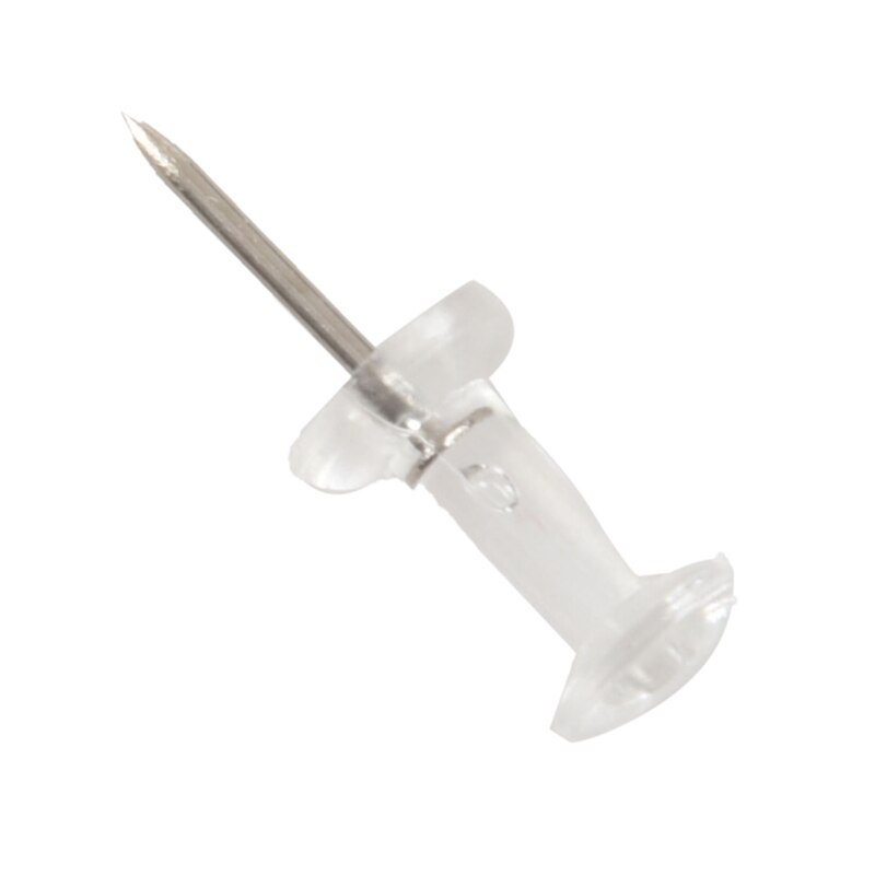 100 Pcs Push Pin Thumb Tack Clear Color 3/8inch Drawing Cork Board Office Pushpin