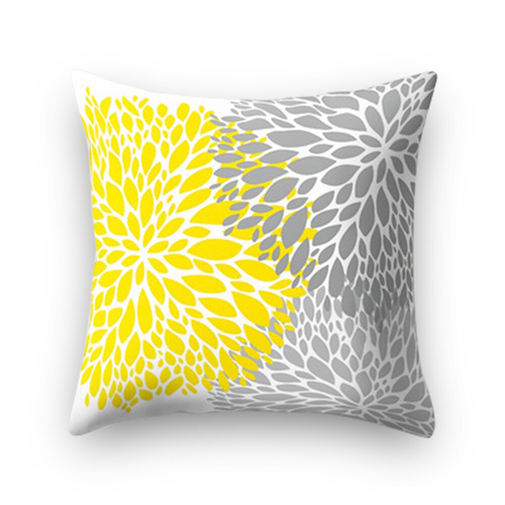 Urijk Geometric Printed Throw Pillow Case Yellow Gray Diamond Wave Waist Cushion Cover Office Sofa Housse de Coussin Kussenhoes
