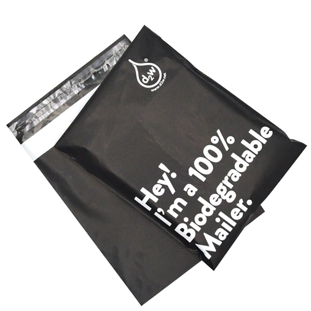100PCS Waterproof Packaging Courier Clothing Plastic Biodegradable Poly Mailers: 30x40cm / black