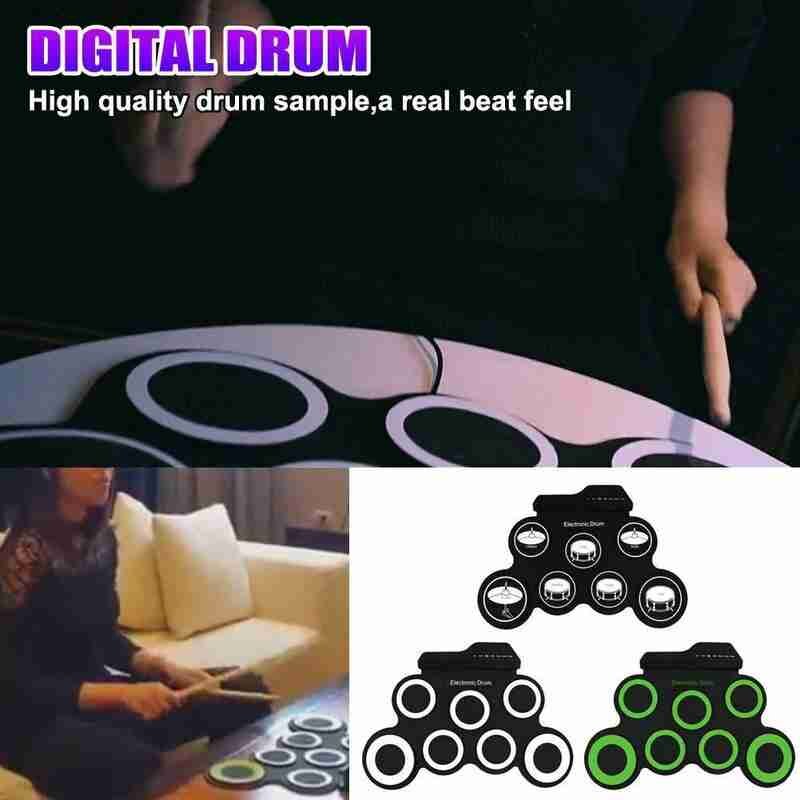 Digitale Elektronische Drum Kit, Kit Met 7 Pads Voor Elektrische Drums, Met Usb, 7 Drumsticks En Pedaal Ondersteuning