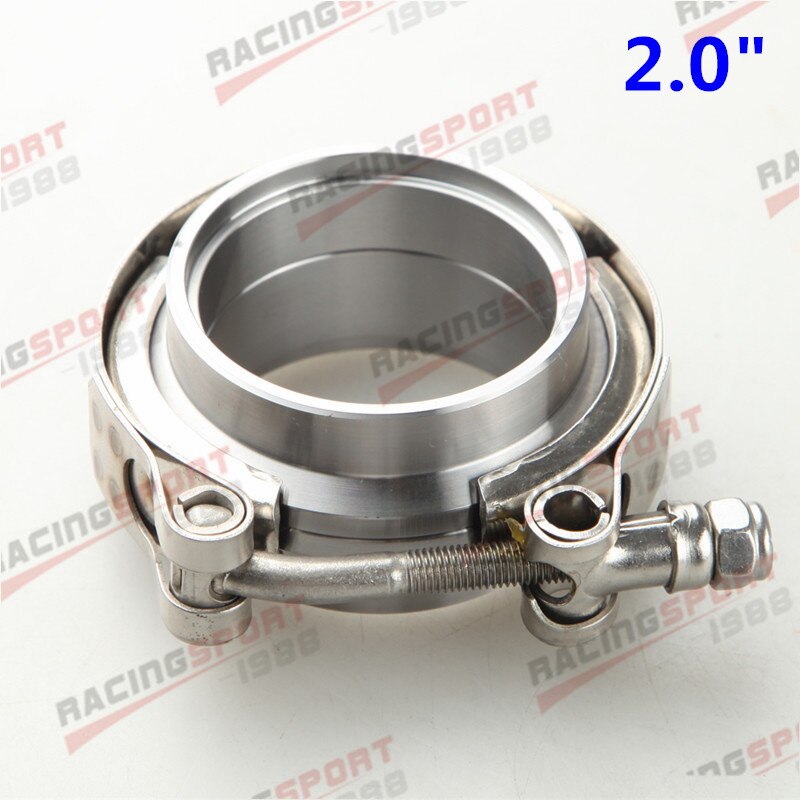 1.5 "1.75" 2 "2.25" 2.5 "2.75" 3 "3.5" 4 "Turbo échappement v-band pince et acier doux mâle/femelle bride Kit: 2 Inch