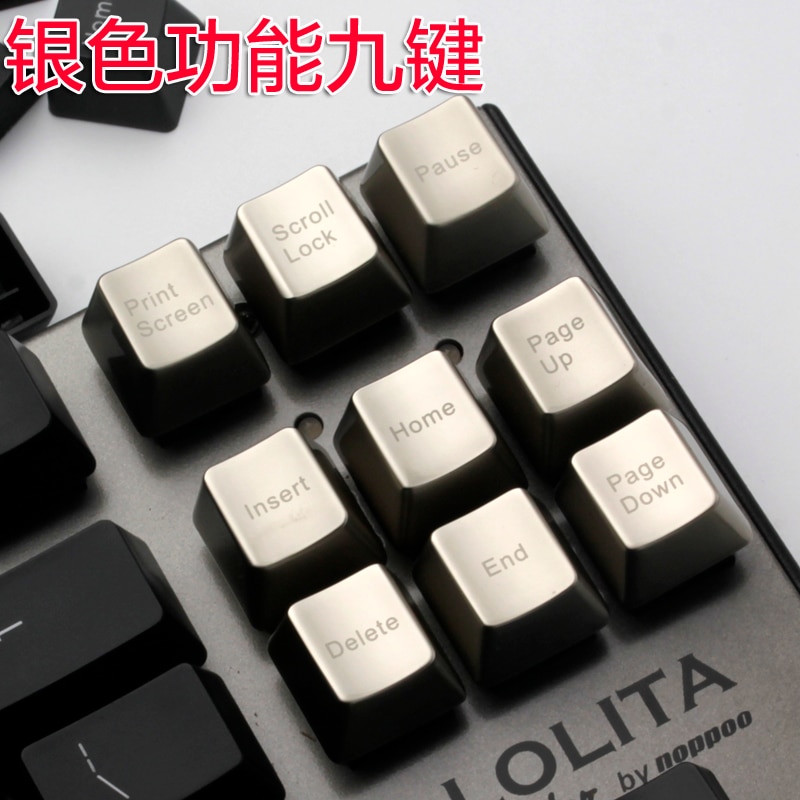 Silver Gold Color Mechanical Keyboard 37 Key Metal KeyCaps For Cherry MX Switch Keyboard Zinc Alloy Keycaps OEM Profile