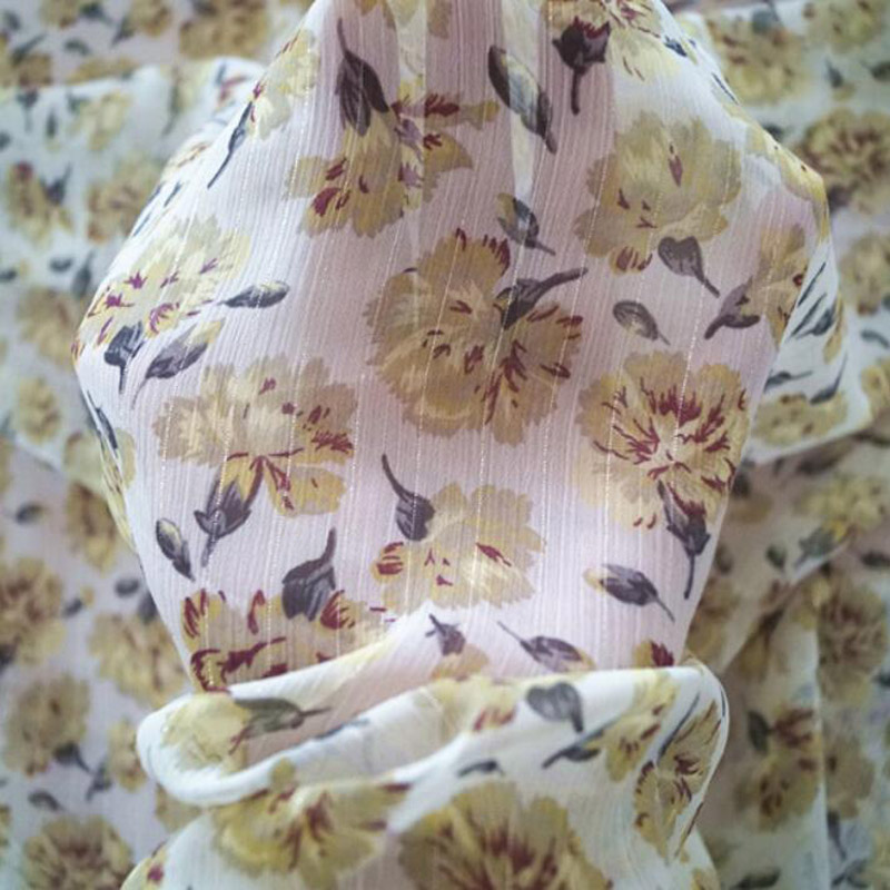 Mode Jurk Chiffon Bloem Shimmer Zachte ademende DIY jurk blouse stof TE 100cm * 150cm