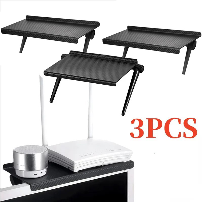 TV Screen Top Storage Shelf Adjustable Monitor Storage Rack Computer Desktop Display Stand TV Router Storage Rack Organizer