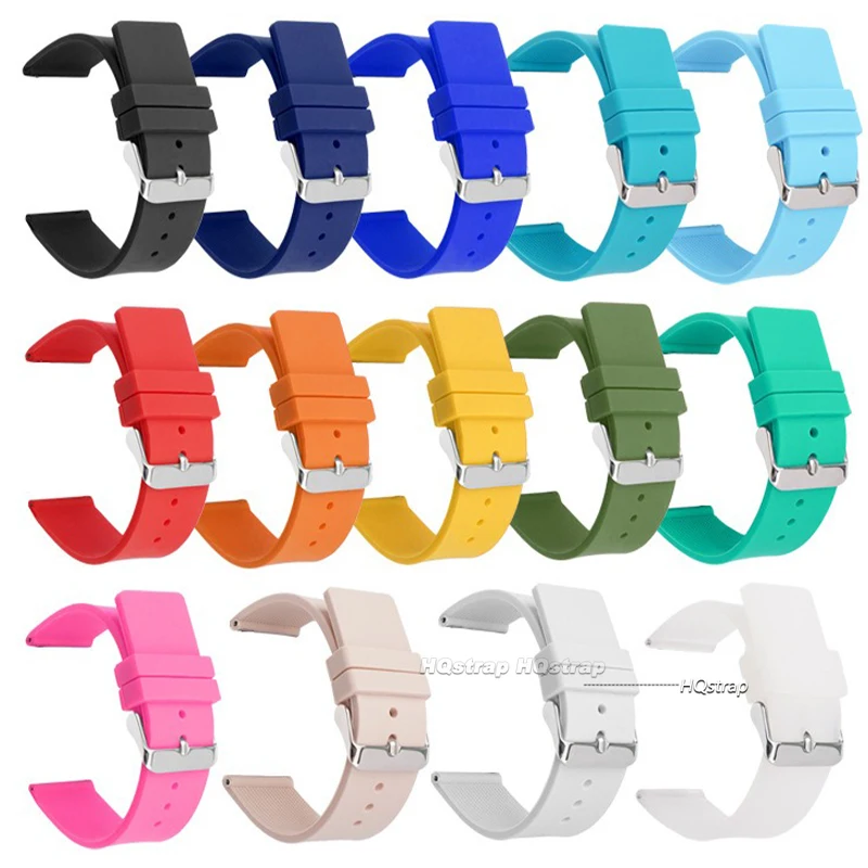 Correa de silicona para reloj de 14mm, 16mm y 18mm, correa de repuesto Universal para reloj para mujer y hombre, pulsera resistente al agua, accesorios para relojes