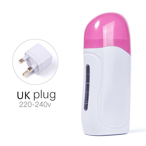 Appareil pour épilation à la cire Portable avec prises ue/US, rouleau sur l'appareil de chauffage: PINK UK