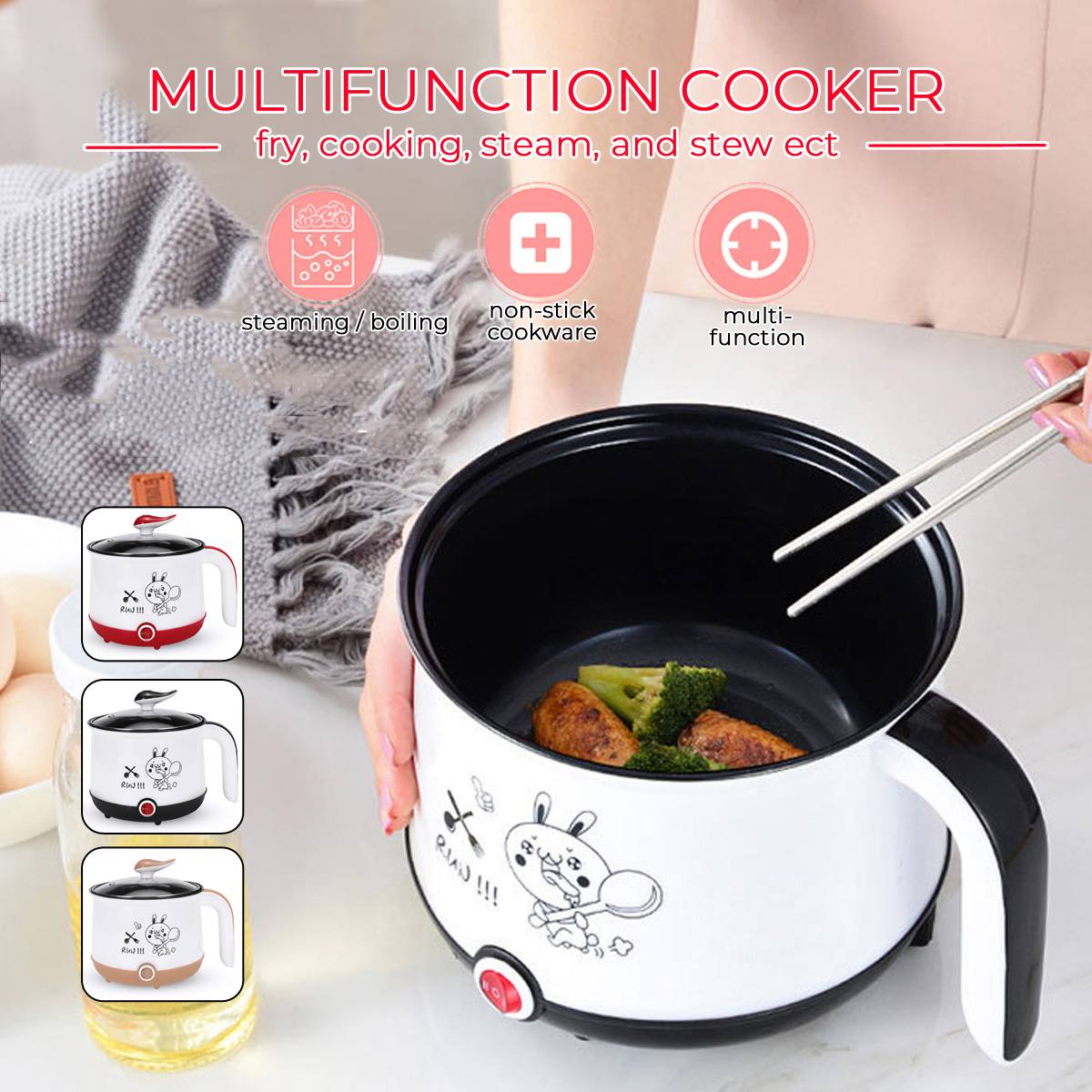 220V 1.8L Mini Multifunction Electric Cooking Machine Single Layer Available Pot Multi Electric Rice Cooker