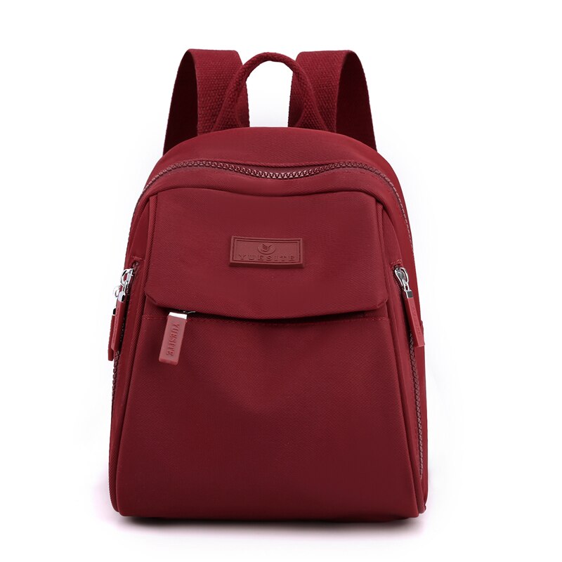 Mochila pequeña de nailon para mujer, morral pequeño de compras, resistente al agua, a la , bonita, 2022: Rojo