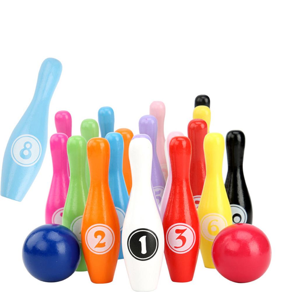 Jeu de Bowling en bois pour enfants, maison amusante, jeux de sport, Mini jouet d&#39;intérieur pour enfants d&#39;âge préscolaire
