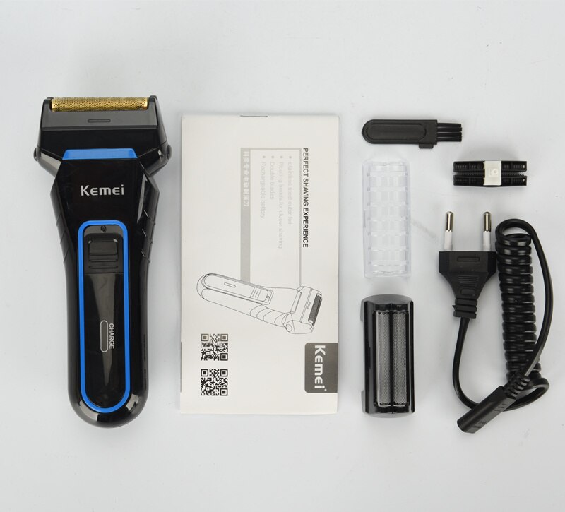 100-240V rasoir électrique alternative oeillet Rechargeable tondeuse Double lames pour hommes rasoir électrique Machine à raser 35D: no box