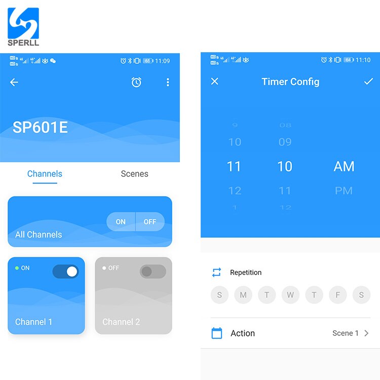 SP601E;led bluetooth pixel controller;dual output;supports both smart phone APP and RF remote;DC5-24V input