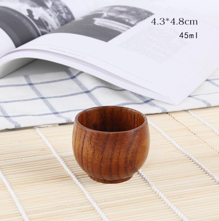 Naturligt trä mugg kaffe vin glas vattenkokare isolering tekopp för familjen te rum bar öl mjölk drinkware: 45ml