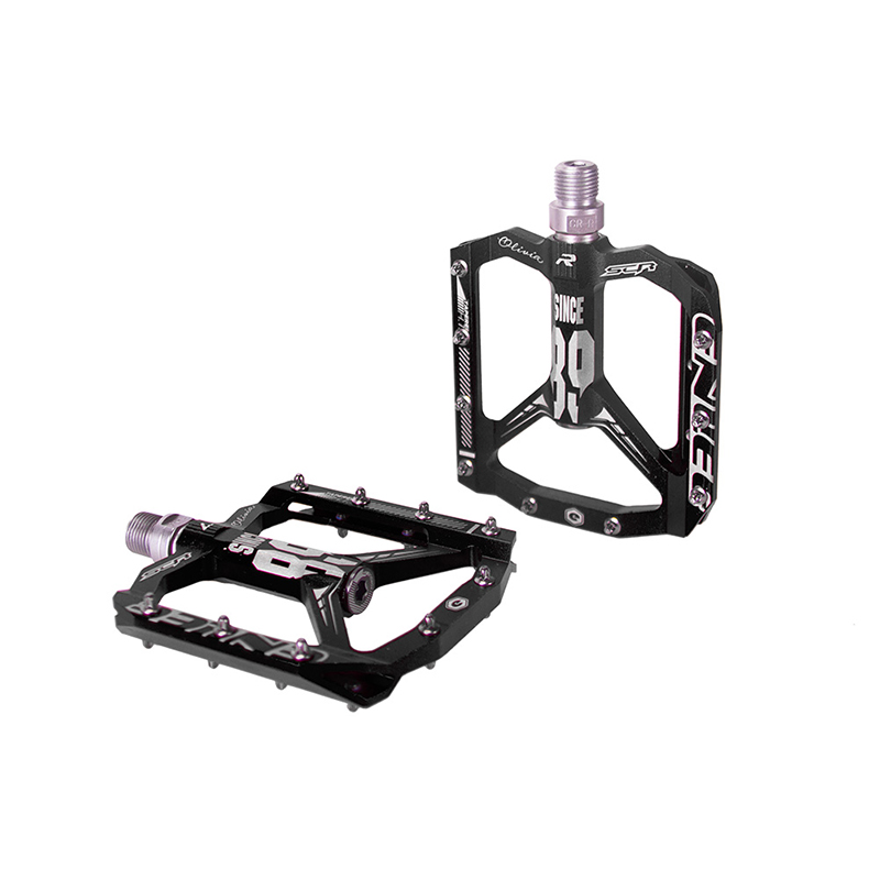 ENLEE MTB bicicleta de carretera pedales sellados ultraligeros CNC pieza de ciclismo aleación DH XC rodamientos antideslizantes huecos Du sistema montaña eje de 12mm: Negro