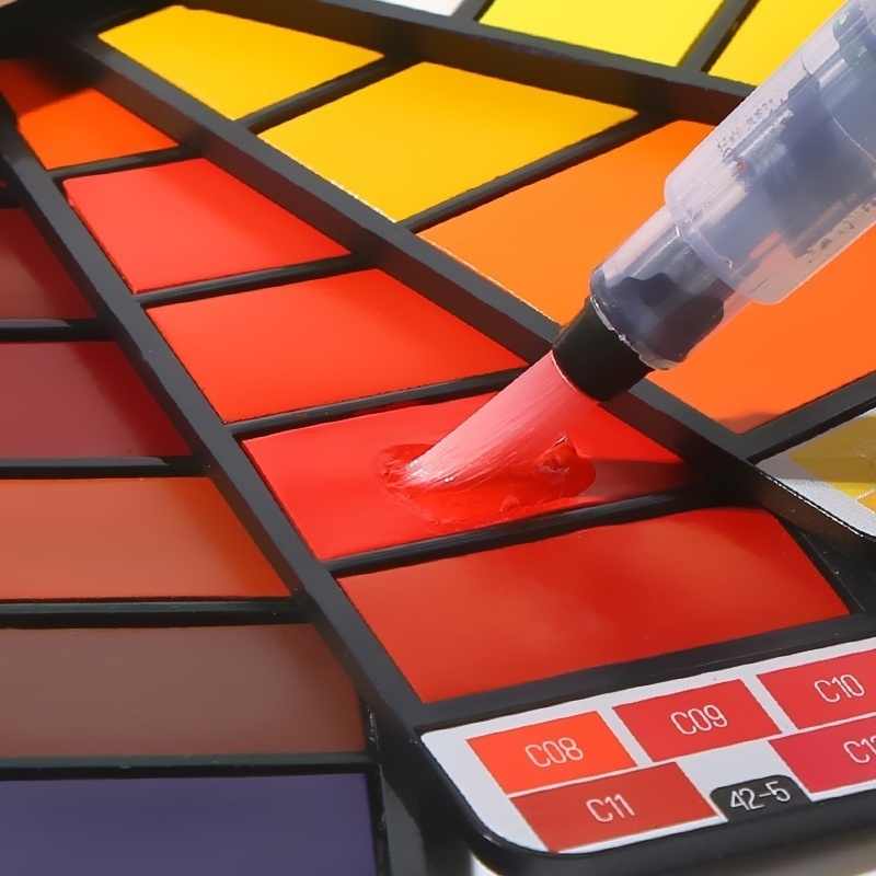 Set van 2 aquarelverf in  :18/25/33/42 kleuren, kunstset met waterpenseel, opvouwbaar aquarelverfpigment