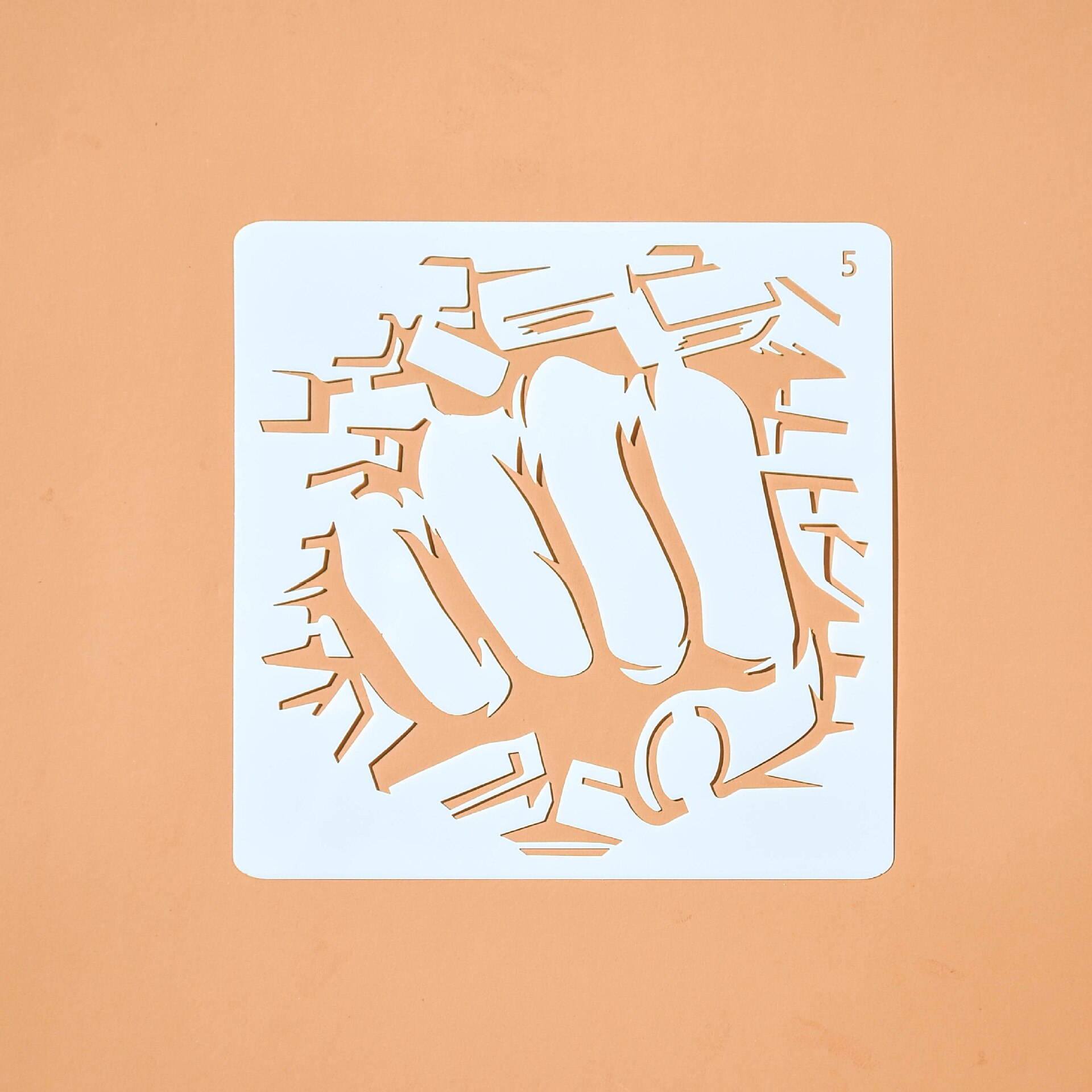 13*13cm vierkante sjablonen voor studenten, opengewerkte kunst, schildersjablonen, reliëfaccessoires, sjablonen voor scrapbooking, herbruikbaar: 5