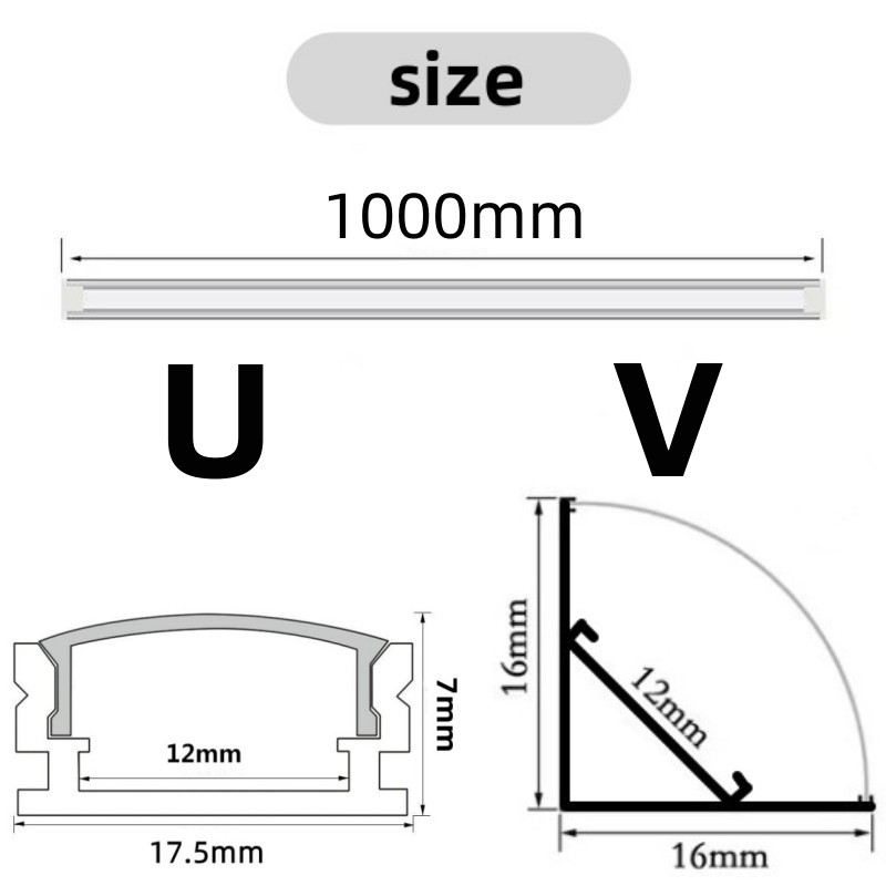 DHL 10-20 unids/lote 1M U/V forma esquina perfil de aluminio soporte de canal para tira de luz LED barra debajo del gabinete lámpara cocina armario