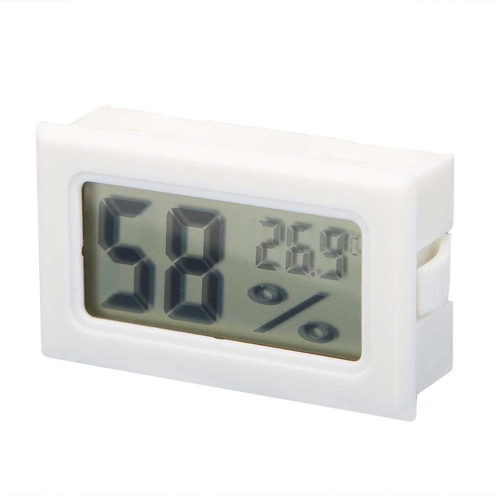 Thermometer Hygrometer Indoor Kamertemperatuur Sensor Mini Digitale Lcd Temperatuur Vochtigheid Meter Weerstation Met Klok: White A