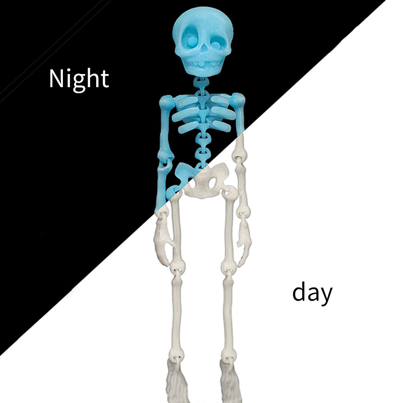 Halloween Skeleton Skeleton Magnetic Refrigerator Sticker Model Ornament 3D Printed Joint Removable Skeleton Artifact Sticker: PURPLE