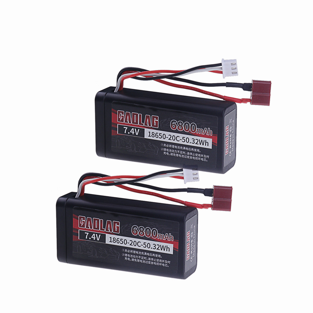 7,4 V 6800 mAh 18650 Lipo-Akku für Wltoys 12428 104009 12423 10428 12429 12401 12402 12402A RC Auto Ersatzteile 2s 7,4 V Bateria: Grau