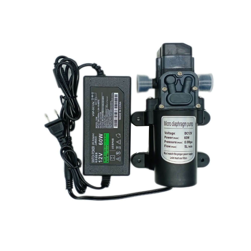 12V Electric Diaphragm Pump 12M Spray Dust Removal System Fog Nozzles Low Pressure Atomization Humidify Cooling Watering Kits