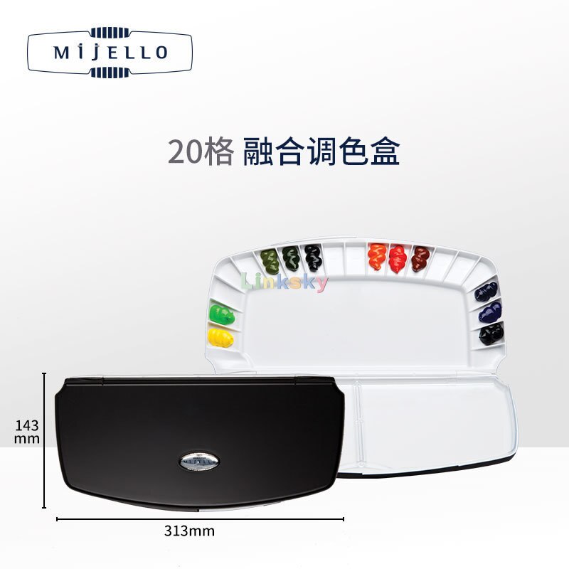 Mijello – Palette aquarelle à Fusion étanche à l&#39;air, Palette à double usage, étanche à l&#39;air, offre une variété de puits, pour les professionnels: MWP-3020