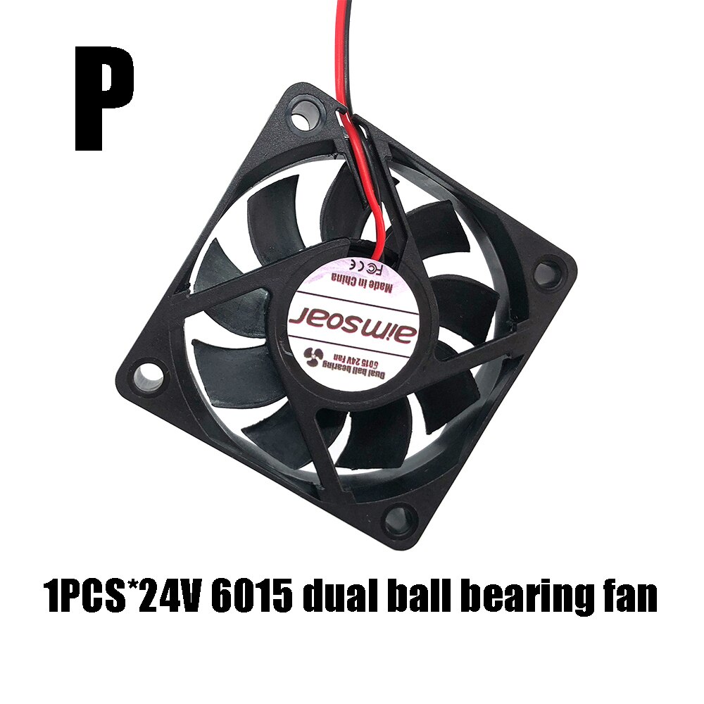 3010/4010/4020/5015/6015mm oil/hydraulic/dual ball bearing fan 12v/24v cooler cooling fan blower 2 Pin For Creality ender3 cr10: P.6015 Dual ball 24V